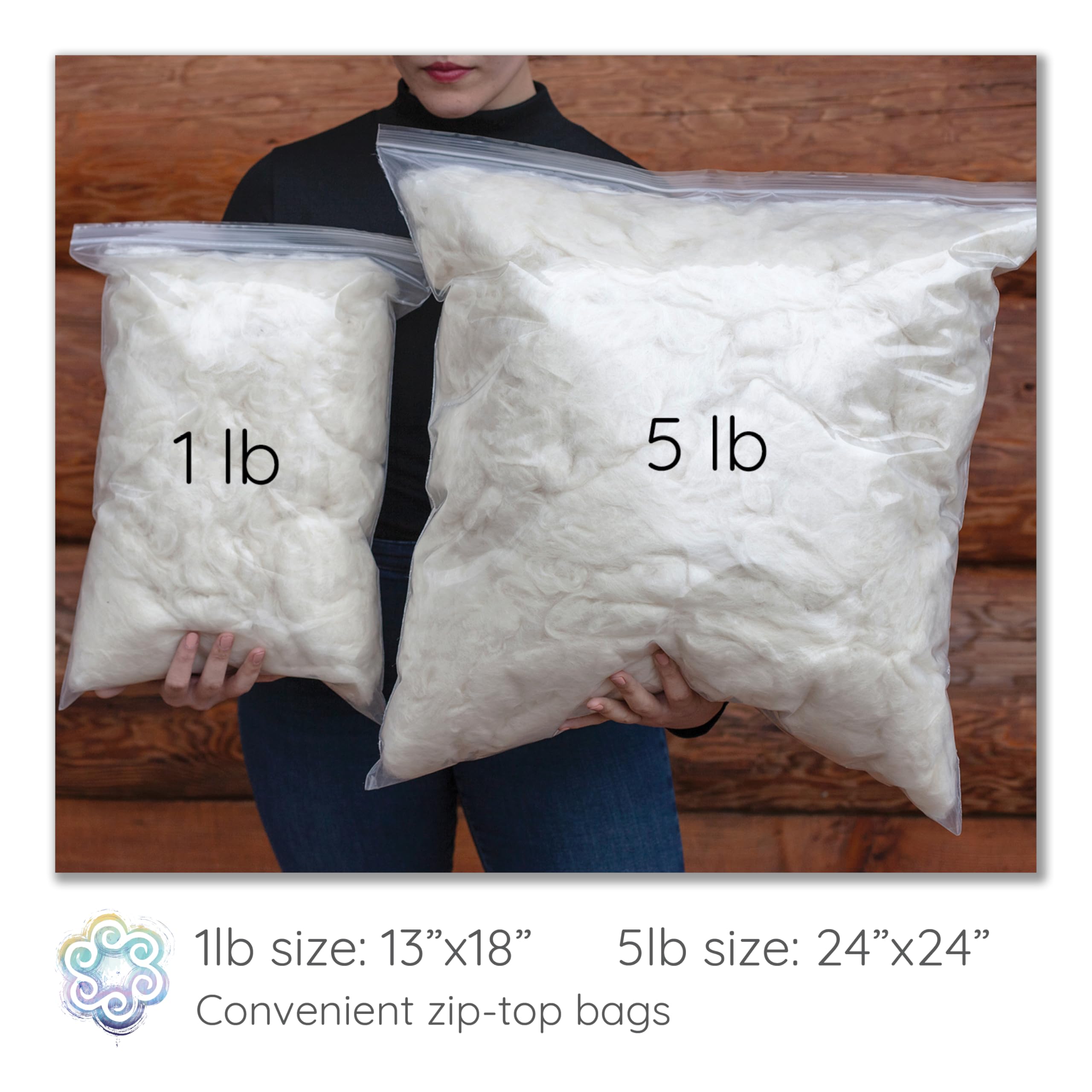 Core Wool for Needle Felting, Crochet Toys, Amigurumi Stuffing. Super Clean Wool Filler for Pillows, Stuffed Animals, Dryer Balls. 1LB, Natural White