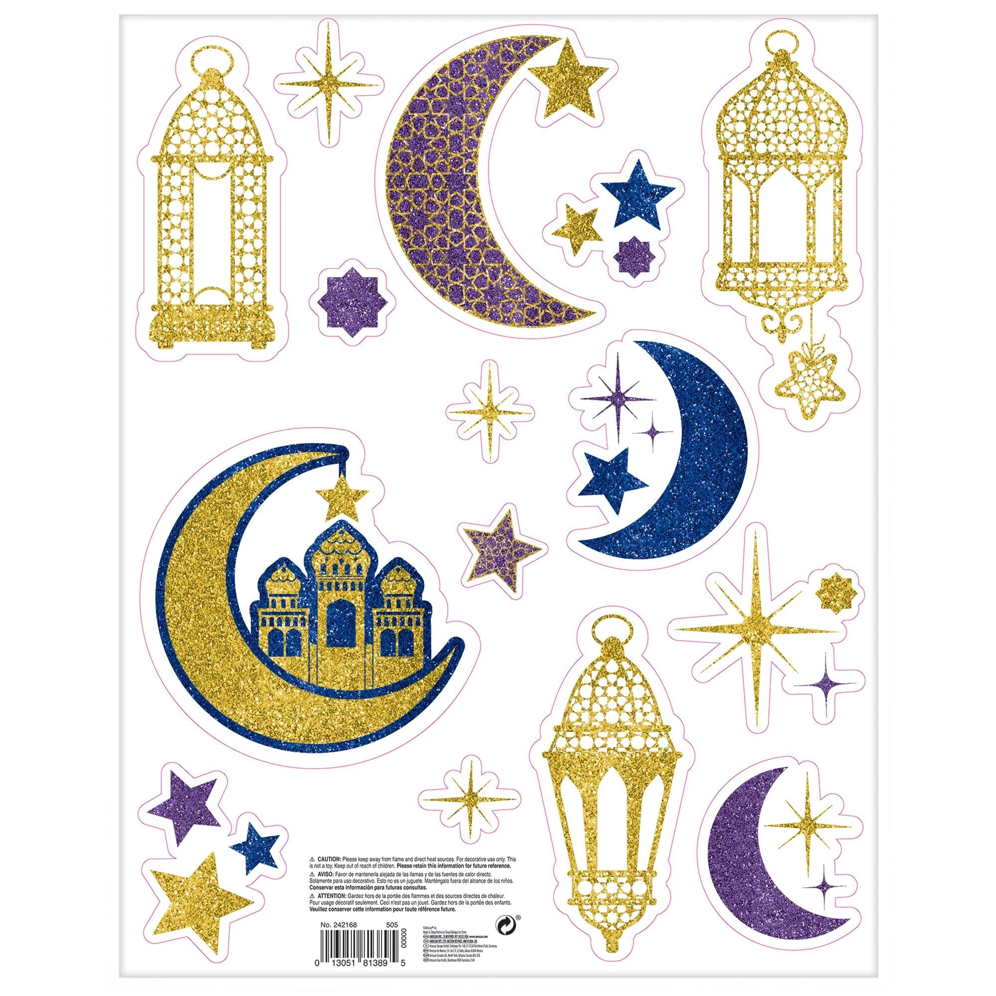 amscan 242168 Eid Window Decorations 30cm x 43cm-1 Pc