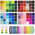 2500PCS 8mm Glass Beads Bracelet Making Kit, 96 Colors Crystal Beads for Jewelry Making, 4 Box Round Beads Suitable for Beginners