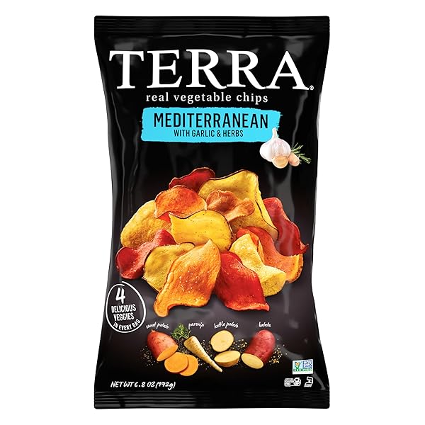 TERRA VEGETABLE CHIPS, MEDITERRANEAN GARLIC & HERBS VEGETABLE CHIPS, 6.8 OZ