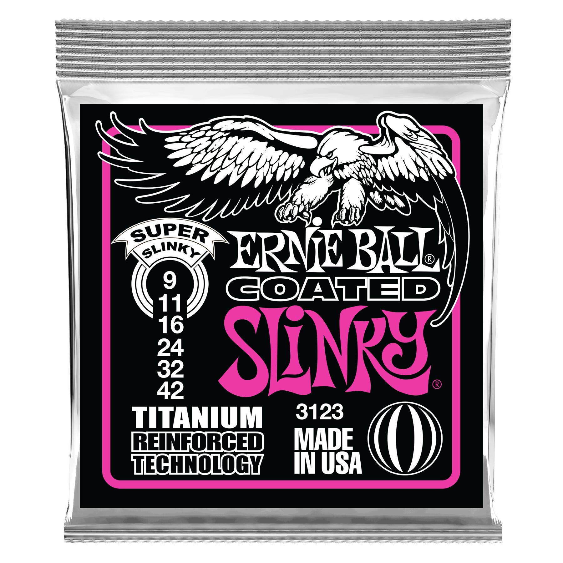 Ernie Ball Super Slinky Coated Titanium RPS Electric Guitar Strings - 9-42 Gauge