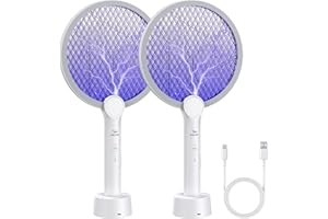 PALONE Bug Zapper Racket, 4000 Voltage Indoor Outdoor Electric Racket with 3 Layer Safety Mesh, 2 Modes Electric Bug Zapper U