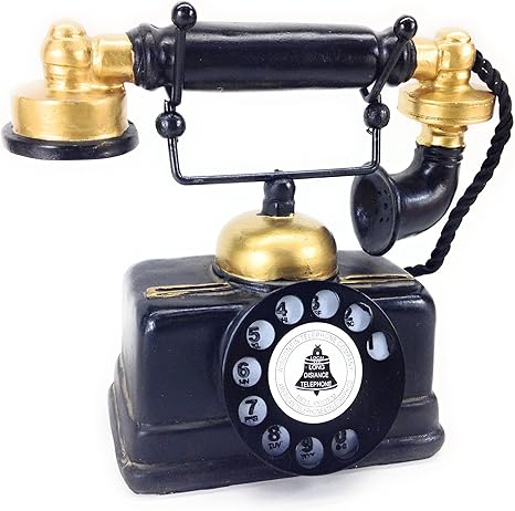 Amazon ノーブランド品 アンティーク風 黒い レトロ 電話機 置物