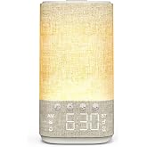 Sunrise Alarm Clock Sound Machine for Bedroom: Natural Wake Up Light | Dimmable Clock with Bluetooth Speaker - White Noise Machine for Sleeping with 25 Soothing Sounds for Baby Adults Kids - Putty