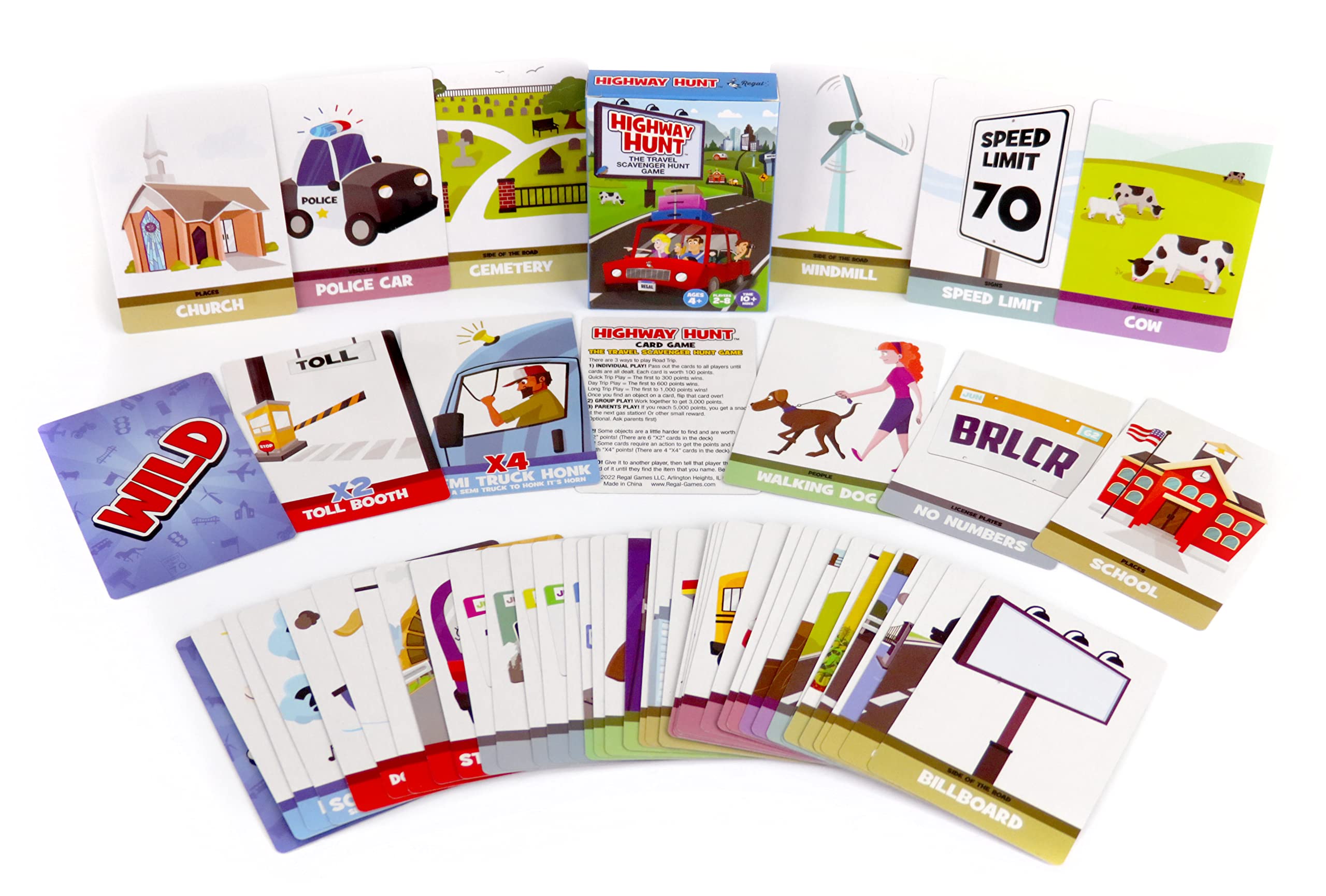 Regal Games Travel Outdoor Scavenger Hunt Games for Kids Ages 4, 5, 6, 7, 8, 9, 10, 11, 12 - Outdoor & Nature Family Hunt Games for Road Trips - 2-8 Players - 54 Scavenger Hunt Cards