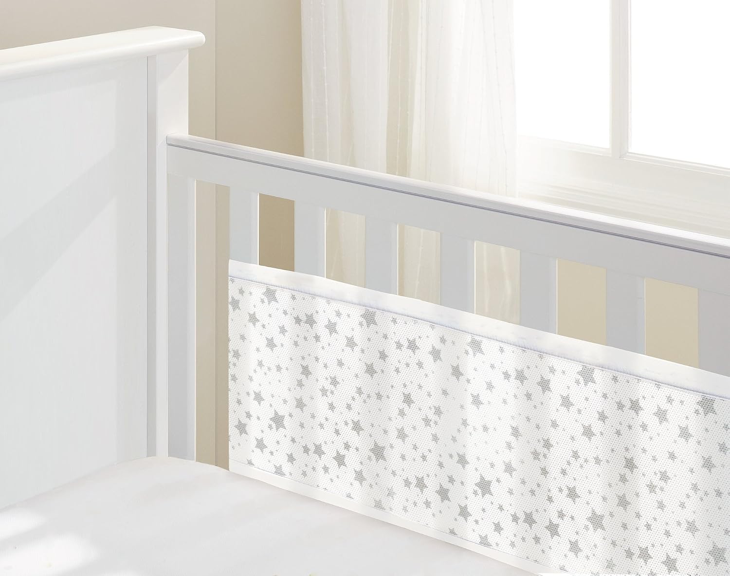BreathableBaby Crib Bedding Set, Twinkle Grey, 147 cm (Pack of 2) - Image 3