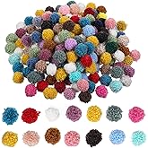 200 Pcs Colourful Pompoms for Crafts, 0.59 Inch Felt Balls Pom Poms Assorted Colors, Soft Fluffy Puff Balls for DIY Arts and Bulk Craft Making Decorations Supplies