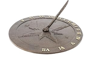 Cast Metal Roman Sundial - Aged Bronze