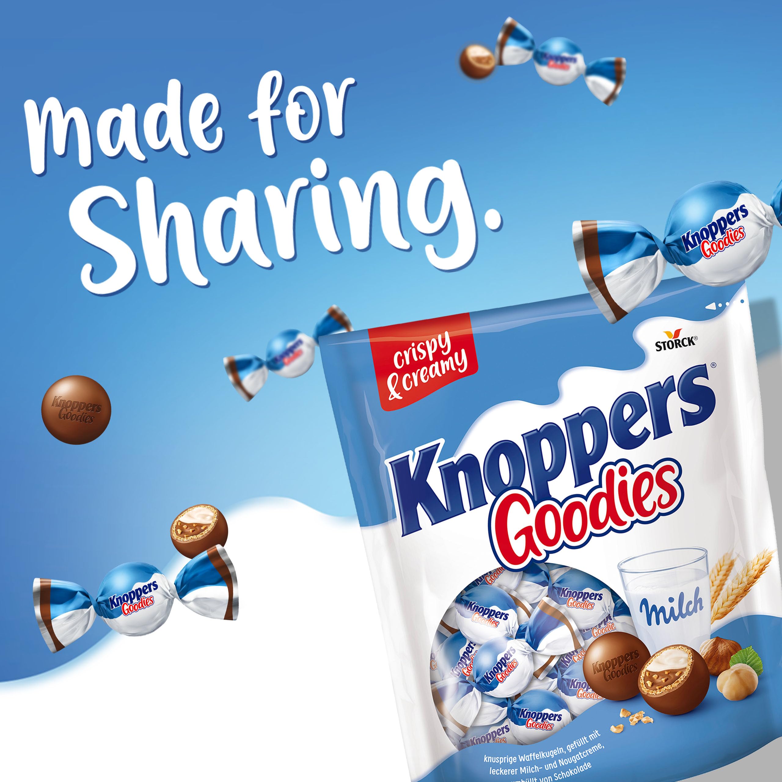Knoppers Goodies Knusper Minis – 1 x 180g – knusprige Waffelkugeln gefüllt mit Haselnussstücken, Milch- und Nougatcreme, umhüllt von Schokolade 5