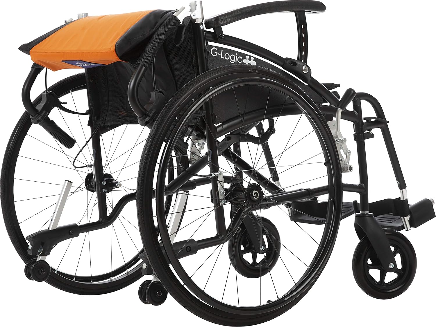 MobiQuip Lightweight, 12kg Self-Propelled Folding Wheelchair, Standard 18" Black Seat, Black Frame - Image 5