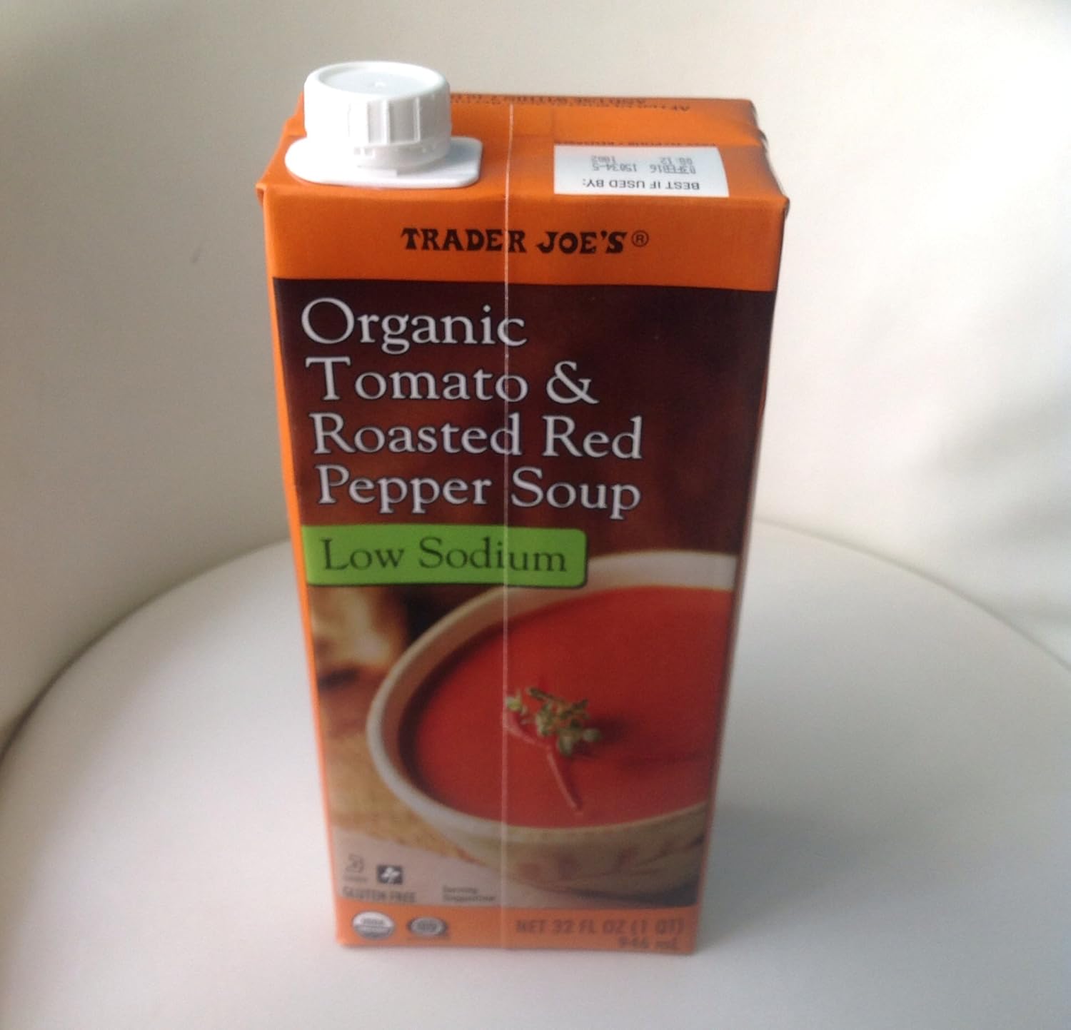 Trader Joes Organic Tomato & Roasted Red Pepper Soup Low Sodium