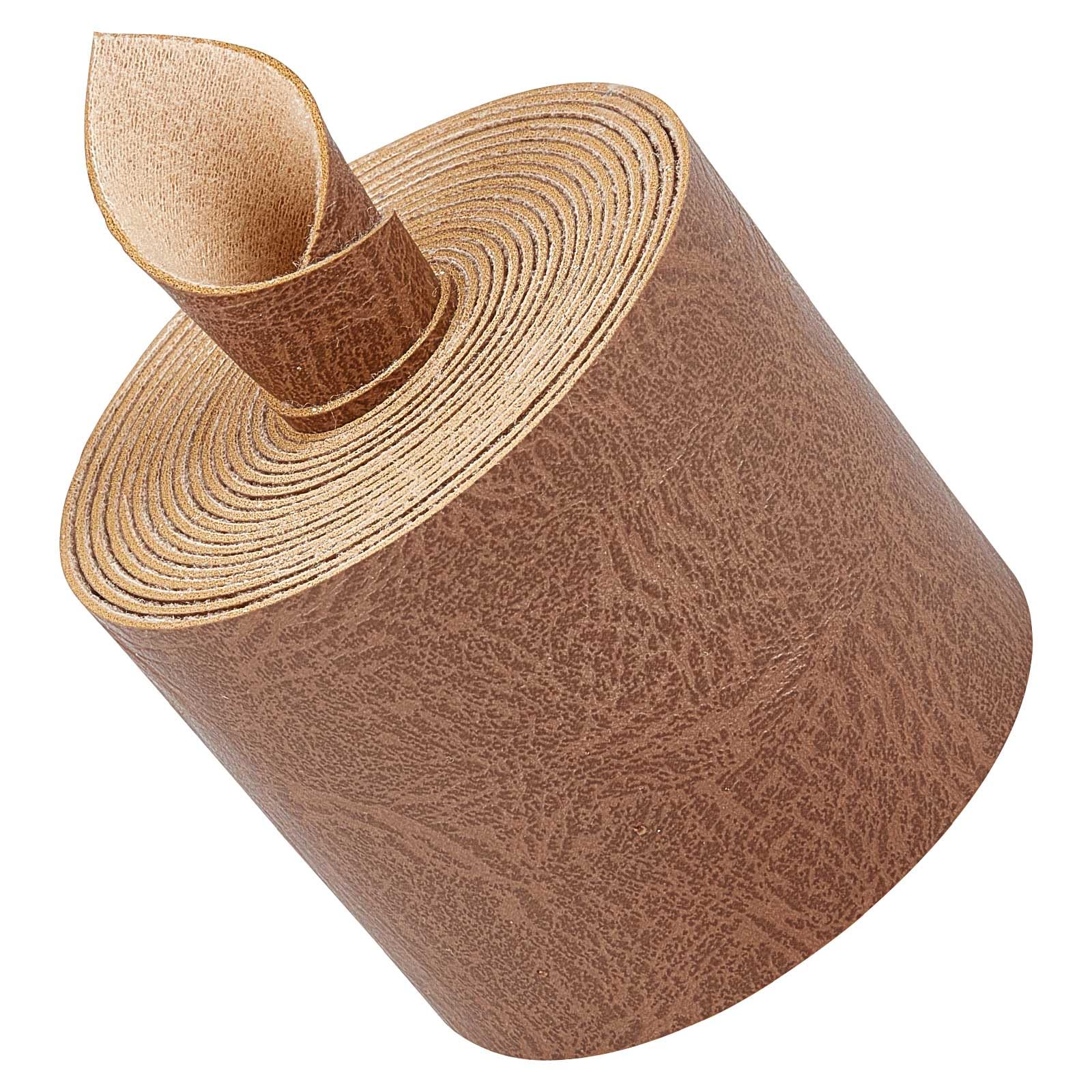 GORGECRAFT 2" Wide Camel Faux Leather Cord Strips, 79" Long, 1.2mm Thick, Single Sided, for Crafts