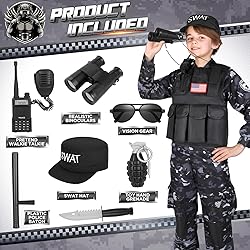 Luucio SWAT Police Costume for Kids, Kids Police