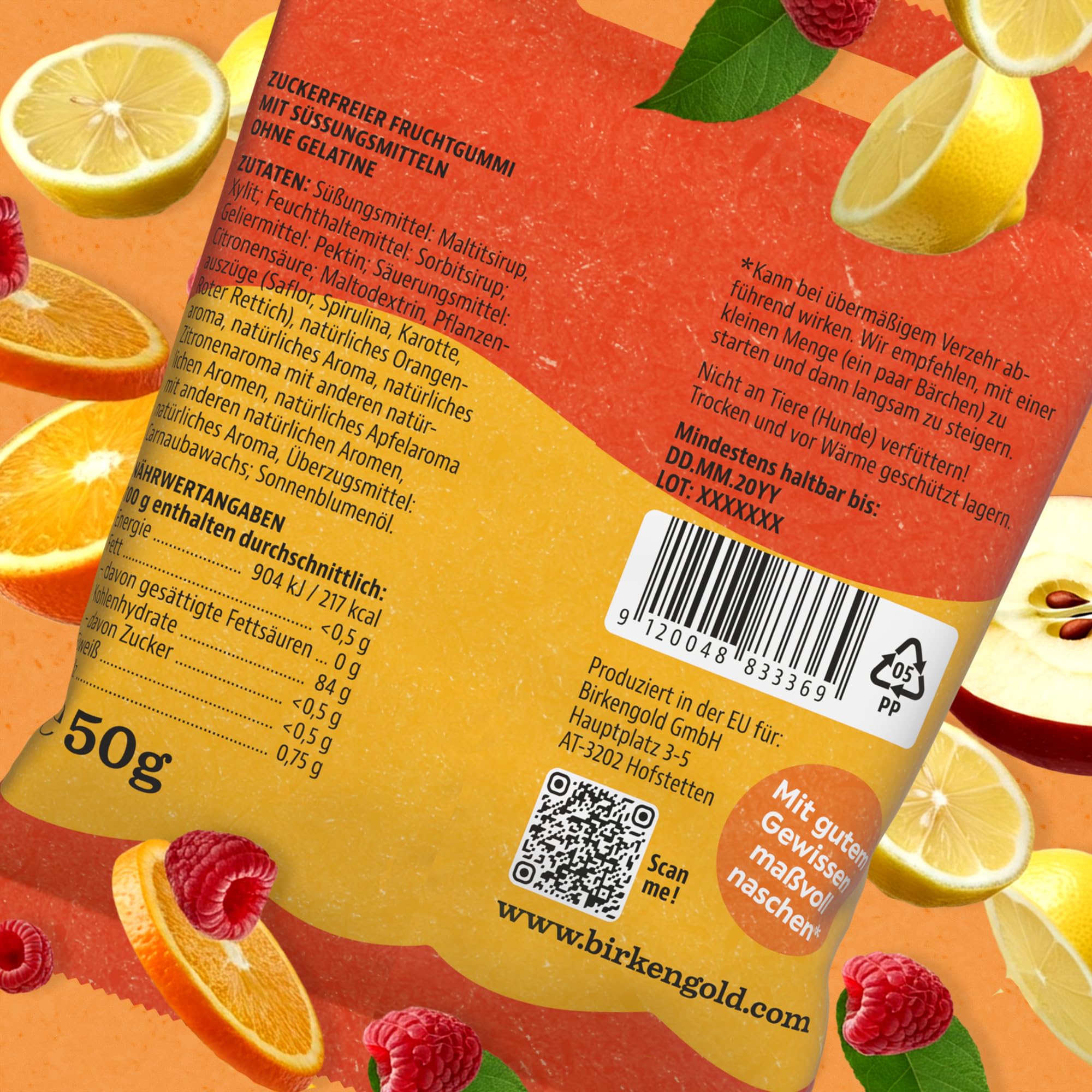 Birkengold zuckerfreie Gummibärchen | 10x50g | vegan | ohne Gelatine | mit Maltit & Xylit gesüßt | Weingummi zuckerfrei | natürliche Inhaltsstoffe | zuckerfreie Süßigkeit ideal für Kinder 7