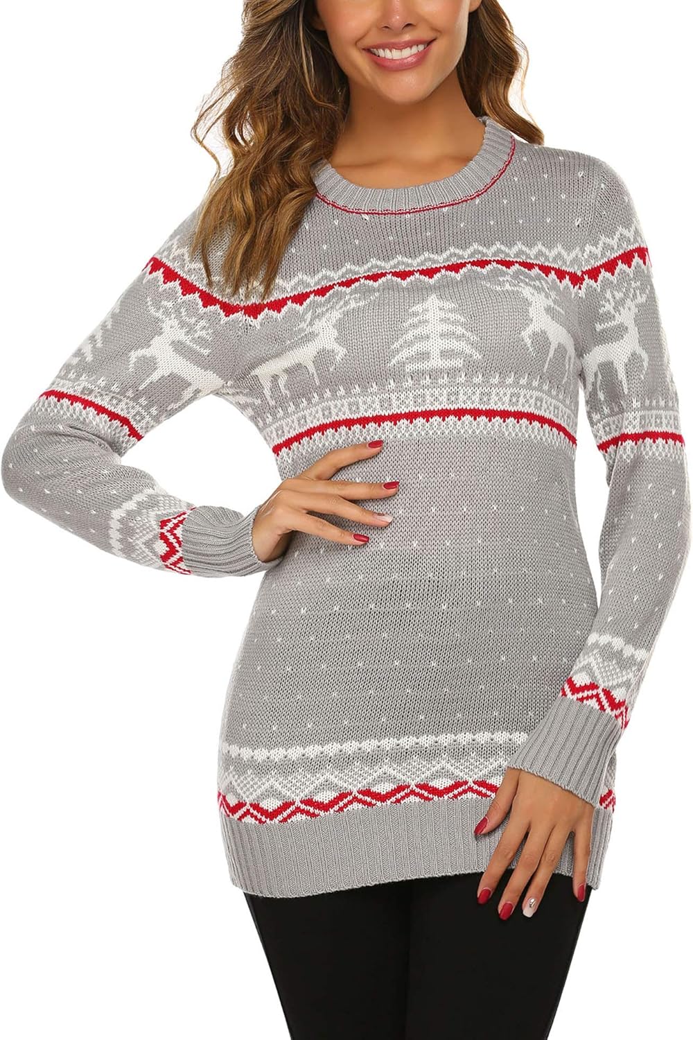 Amazon Com Unibelle Women S Ugly Christmas Sweater Patterns Reindeer Pullover Jumper S Xxl Clothing