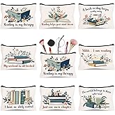 8 Pcs Book Lover Gifts for Women Bookish Gifts in Bulk Mothers Day, Birthday Christmas Gifts for Book Lovers Ideas Cute Bookworms Makeup Bag Makeup Pouch Cosmetic Bag for Librarians Gifts (Green)