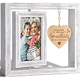 Tiblue Christmas Gifts from Granddaughter Grandson Grandkids, Grandma Gifts Grandma Picture Frame - Solid Wood Rotating Grandmother and Grandkids Picture Frame for 4x6 Photo, Gift for Gigi Nana Mimi