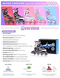 2PM SPORTS Vinal Inline Skates for Girls Boys Kids