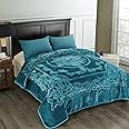 JML Korean Mink Fleece Blanket King Size Heavy, 85 x 95 Inches, 9 Lbs, Single Ply, Soft, Warm, Thick Raschel Blanket for Fall,Winter, Teal