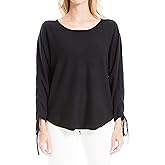 Max Studio Womens Tie Sleeve Dolman Sweater