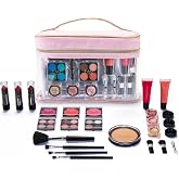 FAO Schwarz Ultimate Makeup Kit, 25-Piece Kids Cosmetic Set with Carry Case | Beauty Set with Lipstick, Lip Gloss, Eyeshadow, Blush, Highlighter, Brushes, Portable Cosmetic Case, Girls Makeup Gift Age 6+