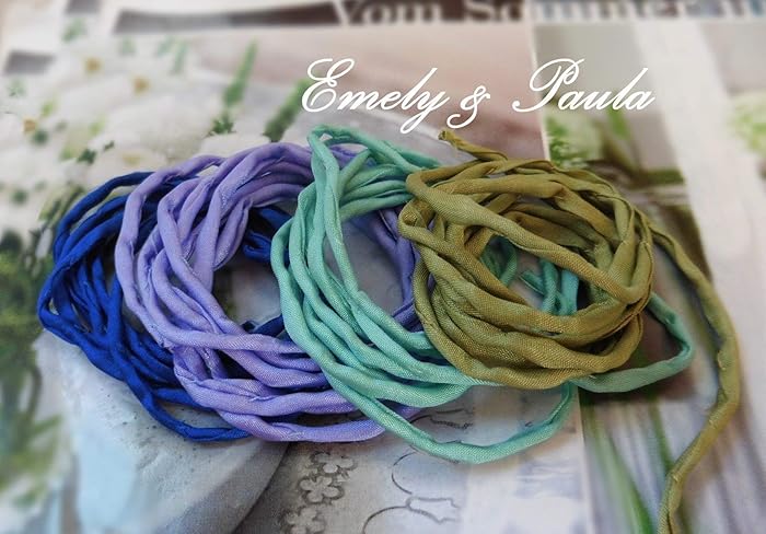 1 Seidenband Habotai Farbwahl Seidenkette für Ketten und Armbänder Khaki mint Lavendel blau Festival Hippie