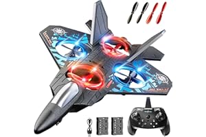 NIPLOOOW Foam Remote Control Airplanes Rc Planes for Kids 4-8, Remote Control Planes Fighter Jet with Light, 360° Flip Fighter Jet Toy, Gravity Sensing, Stunt Roll, Gifts for 6 7 8 10 12 Year Old Boys