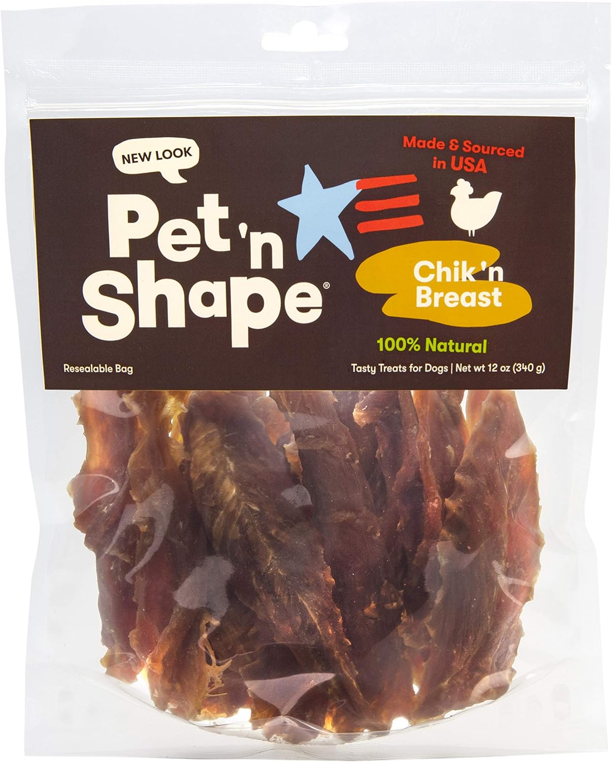 Pet 'n Shape Chik 'n Breast Jerky Treat – Made and Sourced in the USA - All Natural Healthy Dog Snack