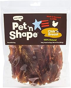 Pet 'n Shape Chik 'n Breast Jerky Treat – Made and Sourced in the USA - All Natural Healthy Dog Snack