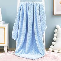 Exclusivo Meacla Waffle Tetured Soft Fleece Baby Blanket,Swaddle Blanket(Baby Blue,30X40 inches)-Cozy Warm and…
