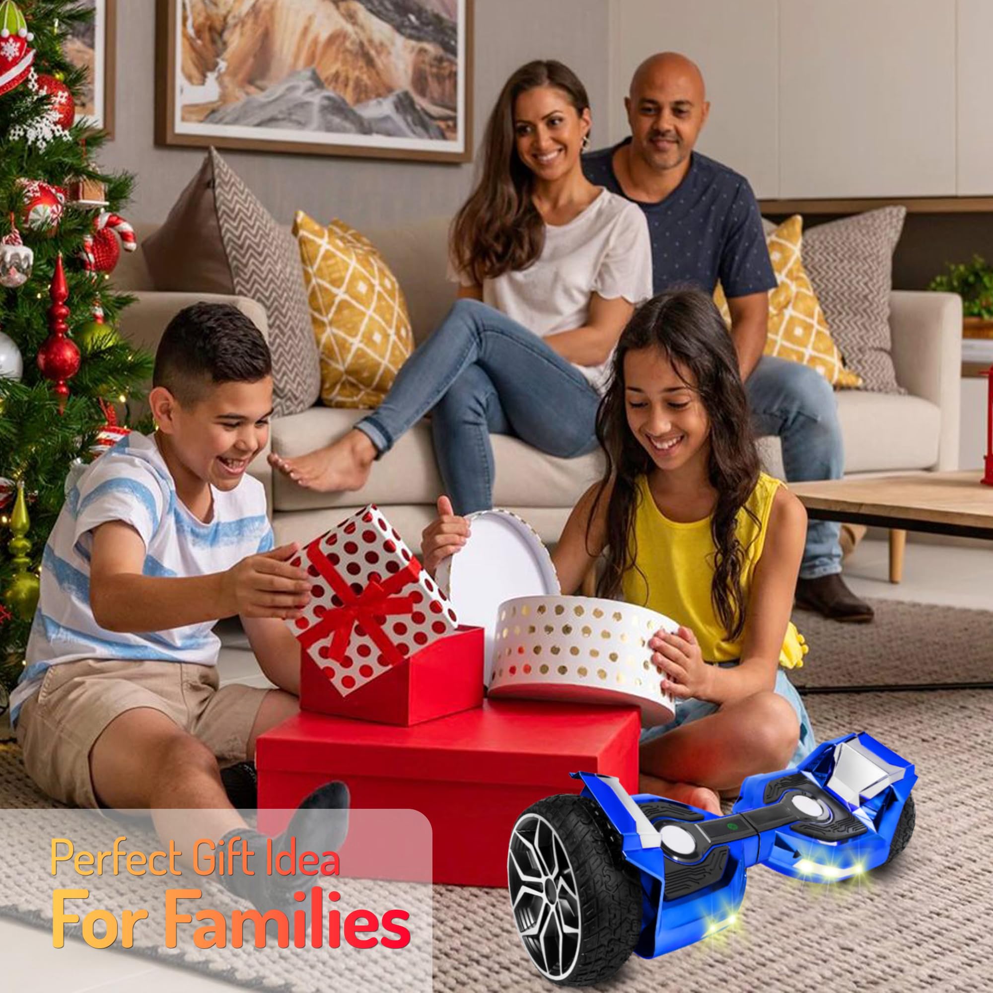 8.5” All Terrain Hoverboard for Adults, Hover Board with Bluetooth and LED Lights, UL2272 Safety Certified