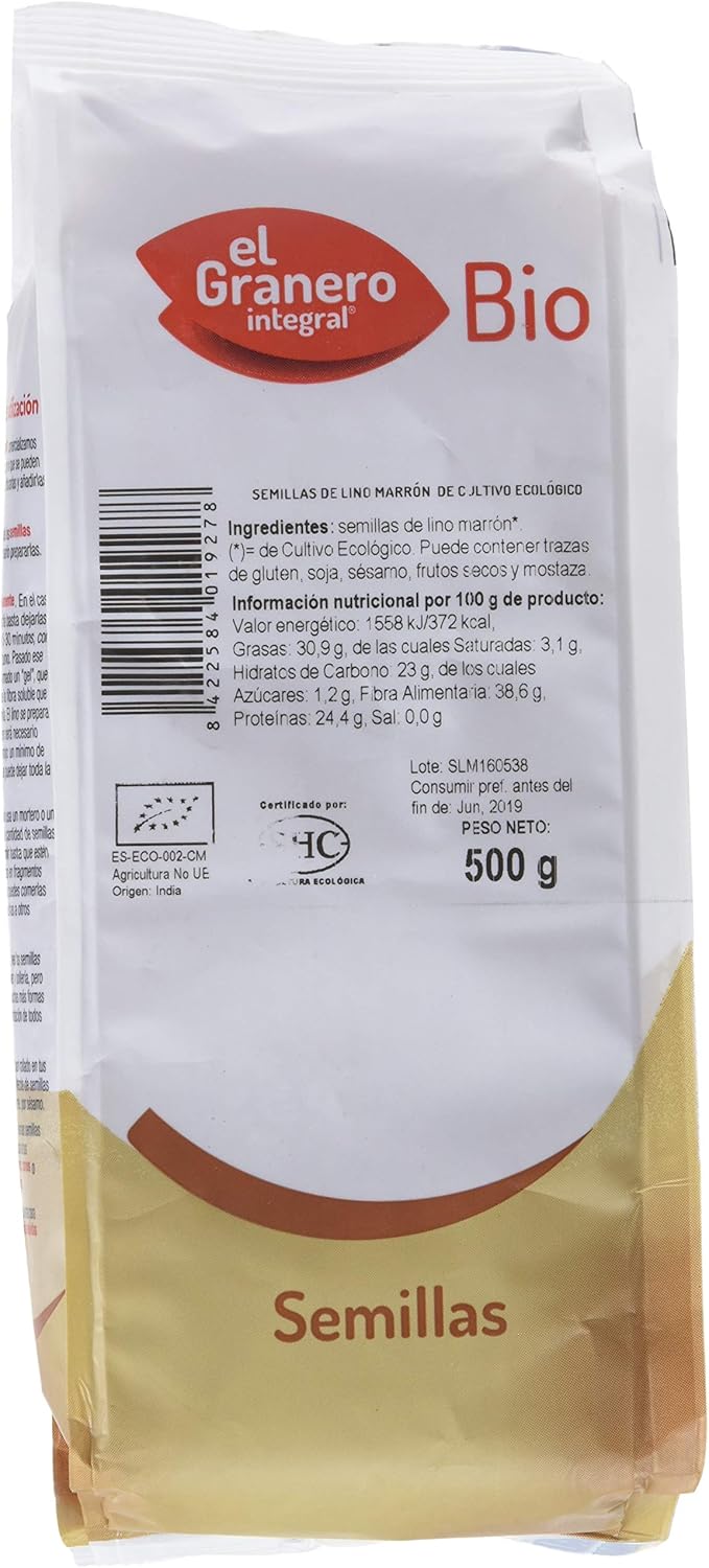 SEMILLAS DE LINO MARRÓN BIO 500 gr: Amazon.es: Salud y cuidado ...