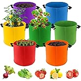5-Gallon Fabric Grow Bags 7 Pack 7 Colors Multicolor Plant Grow Bags Multicolor Fabric Planters Potato Grow Bags with Handles