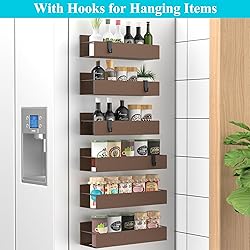HuggieGems 6 Pack Magnetic Spice Storage Rack