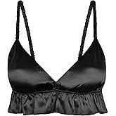 Satini Sissy Frilly Ruffled Fitted Silky Satin Lingerie Bralette