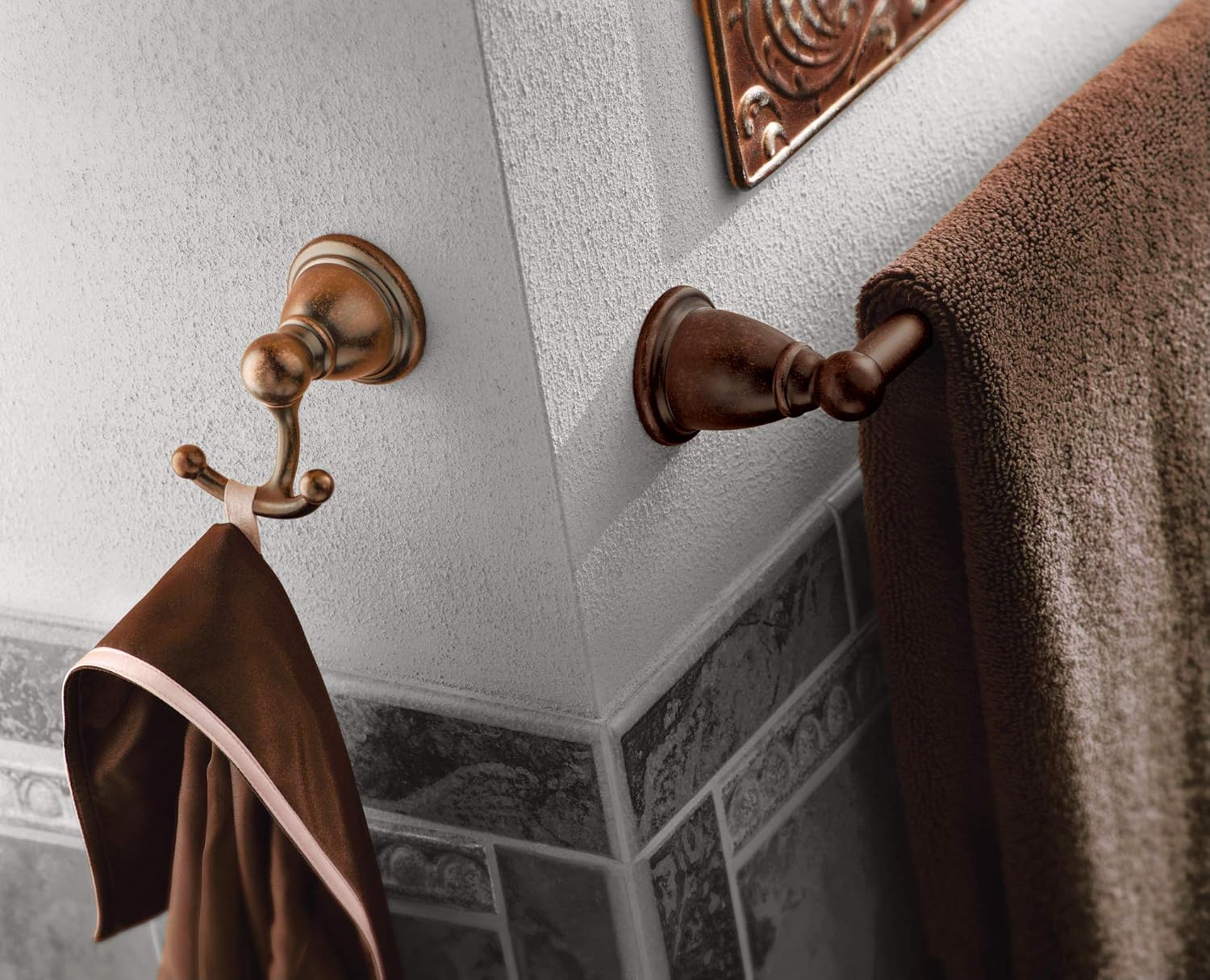 Moen YB2224ORB Brantford Collection 24-Inch Bathroom Single Towel Bar, Oil Rubbed Bronze - Oil Bronze Towel Rack - 