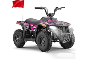 SUNDERWELL Electric ATV for Kids, 500W 36V Electric 4 Wheeler 12/15MPH Adjustable Speed, Electric Quad with Double Shock Absorption and Disc Brake,Capable of Bearing 143 lbs (Pink)