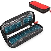 CASEMATIX Travel Case for Contact Lenses Fits 24 Daily Disposable Contacts in a Compact Left and Right Sided Storage Case with Insulation - Includes Daily Contact Lens Case Only