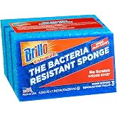 Brillo Estracell No Scratch Scrub Sponge with Wedge Edge, 3-Count | Kitchen Sponges, Scrubber Sponges, Non-Scratch Sponges, Antibacterial Sponges, Brillo Estracell Non-Scratch