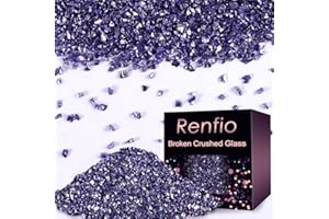 Renfio Broken Crushed Glass Glitter Shards 2-4mm Irregular Small Metallic Chunky Chips 3.5 Oz (100g) High Luster Craft Sequin