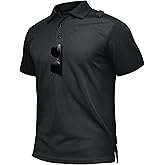 TACVASEN Polo Shirts for Men Dry Fit Short Sleeve Tactical Performance Collared Shirt Light UPF 50+ Work Golf Polos