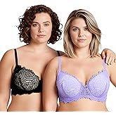 Curve Muse Women's Plus Size Push Up Add 1 Cup Underwire Perfect Shape Lace Bras