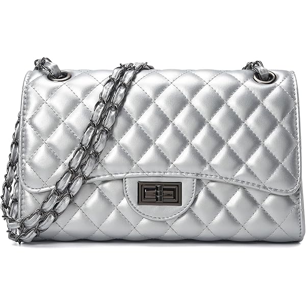 FENDI Kan I Metallic Silver Calfskin Leather Scalloped Studded