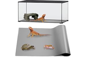 zunzingy Bearded Dragon Tank Accessories, Reptile Mat, Reptile Terrarium Substrate Liner for Leopard Gecko, Lizard, Snake, Tortoise, Iguana Non-Adhesive Reptile Flooring (18"x72" Grey)