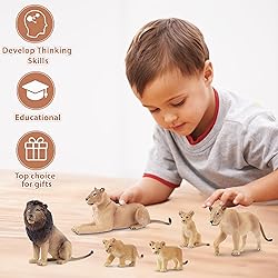 Toymany 6PCS Realistic Lion Figurines with Lion