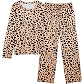 Ekouaer Women's Pajamas Set 2 Piece Lounge Sets Long Sleeve Crewneck Top and Pants Soft Pjs with Pockets