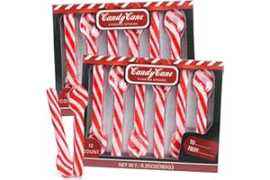 Sweetzo Christmas Candy Cane Spoons, Hot Chocolate and Coffee Peppermint Stirrers - 24 Total Pieces (Pack of 2)