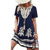 WIHOLL Summer Dresses for Women Casual Tshirt Dress Wedding Guest Dresses Short Sleeve Fashion Beach Vacation Clothes