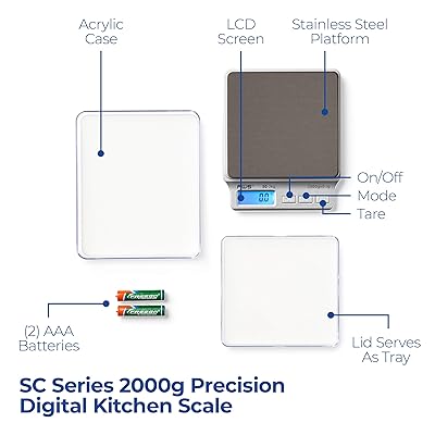 Buy Sc Series Precision Digital Kitchen Weight Scale Food Measuring Scale 2kg X 0 1g Silver Amw Sc 2kg Online In Germany B001rf3xj2