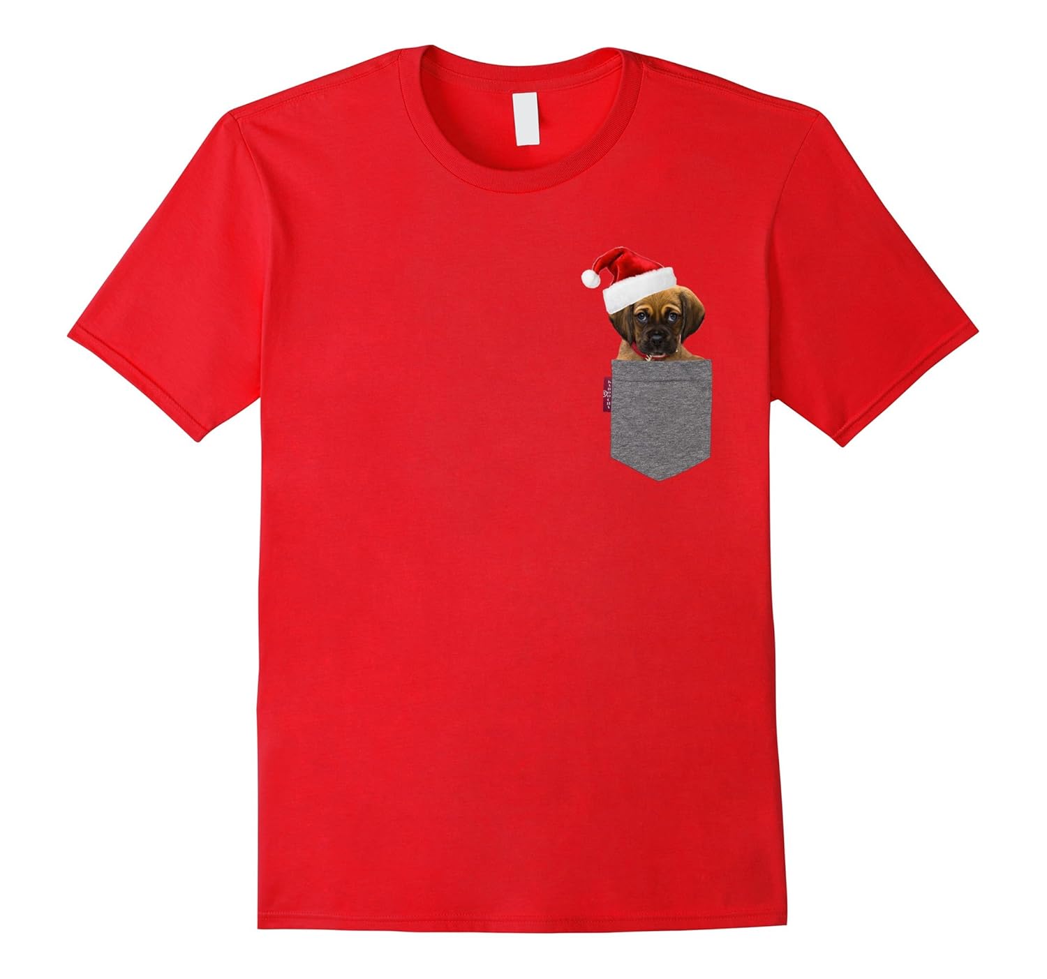 Funny Puggle in a Pocket Cute Beagle Pug Christmas Tshirt